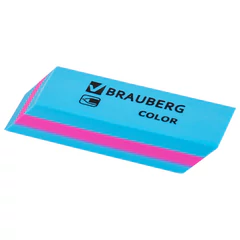 Ластики BRAUBERG &laquo;Color&raquo;, НАБОР 3 штуки, 55&times;15&times;13 мм, прямоугольные, скошенные, блистер, 272672