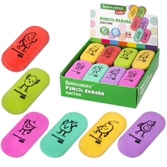 Ластик BRAUBERG KIDS &laquo;Fruits&raquo;, 50&times;23&times;10 мм, пастельные цвета ассорти, 272674