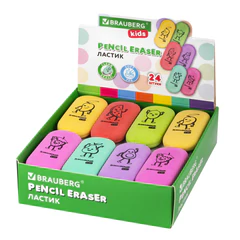 Ластик BRAUBERG KIDS &laquo;Fruits&raquo;, 50&times;23&times;10 мм, пастельные цвета ассорти, 272674
