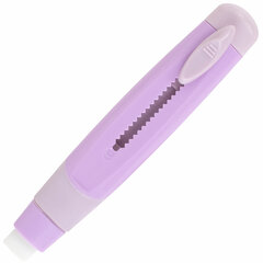 Ластик выдвижной BRAUBERG &laquo;REWIND&raquo; + 2 сменных ластика, 114&times;20&times;20 мм, белый, лавандовый корпус, блистер, 272690