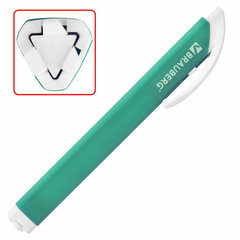 Ластик выдвижной + 2 сменных ластика BRAUBERG &laquo;TRIOS&raquo;, 124&times;12&times;12 мм, бирюзовый корпус, 272693