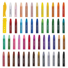 Пастель масляная восковые мелки утолщенные 48 цвета с точилкой, держателем и стеком, BRAUBERG PREMIUM, 272714