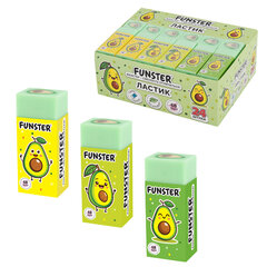 Ластик FUNSTER (ФАНСТЕР) &laquo;AVOCADO&raquo;, 50&times;21&times;16 мм, прямоугольный, картонный держатель, экологичный ПВХ, ассорти, 272723