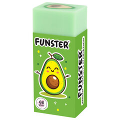 Ластик FUNSTER (ФАНСТЕР) &laquo;AVOCADO&raquo;, 50&times;21&times;16 мм, прямоугольный, картонный держатель, экологичный ПВХ, ассорти, 272723