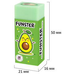 Ластики FUNSTER (ФАНСТЕР) &laquo;AVOCADO&raquo;, НАБОР 3 штуки, 50&times;21&times;16 мм, прямоугольные, картонный держатель, экологичный ПВХ, блистер, 272724