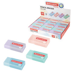 Ластик BRAUBERG &laquo;PASTEL MATTE&raquo;, 50&times;24&times;10 мм, прямоугольный, картонный держатель, экологичный ПВХ, ассорти, 272729