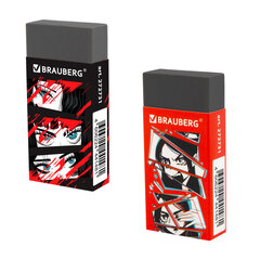Ластик BRAUBERG &laquo;ANIME&raquo;, 50&times;24&times;10 мм, прямоугольный, картоннный держатель, экологичный ПВХ, ассорти, 272731