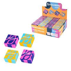 Ластик BRAUBERG &laquo;CLARITY&raquo;, 34&times;34&times;14 мм, квадратный, экологичный ПВХ, ассорти, 272732