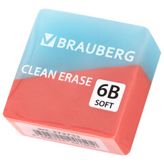 Ластик BRAUBERG &laquo;PASTEL COLOR DUO&raquo;, 34&times;34&times;14 мм, квадратный, экологичный ПВХ, ассорти, 272733