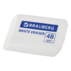 Ластик BRAUBERG &laquo;WHITE&raquo;, 45&times;28&times;12 мм, скошенный, белый, 272734