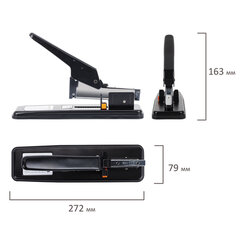 Степлер МОЩНЫЙ № 24/<wbr/>6-23/<wbr/>15 металлический STAFF &laquo;HEAVY DUTY ECO&raquo;, до 100 листов, черный, 272736