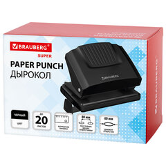 Дырокол BRAUBERG &laquo;SUPER&raquo;, до 20 листов, черный, 272742