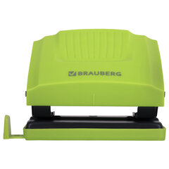 Дырокол BRAUBERG &laquo;SUPER&raquo;, до 20 листов, зелено-черный, 272743