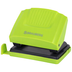 Дырокол BRAUBERG &laquo;SUPER&raquo;, до 20 листов, зелено-черный, 272743