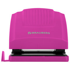 Дырокол BRAUBERG &laquo;SUPER&raquo;, до 30 листов, цвет маджента и черный, 272745