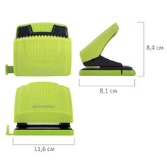 Дырокол BRAUBERG &laquo;SUPER&raquo;, до 30 листов, зелено-черный, 272746