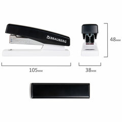 Степлер №24/<wbr/>6, 26/<wbr/>6 BRAUBERG &laquo;STYLE&raquo;, до 25 листов, черный, 272747