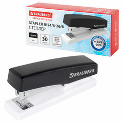 Степлер №24/<wbr/>6, 26/<wbr/>6 BRAUBERG &laquo;STYLE MAX&raquo;, до 30 листов, черный, 272749