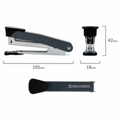 Степлер №10 металлический BRAUBERG &laquo;UNIVERSAL GT&raquo;, до 16 листов, с антистеплером, черный, 272750