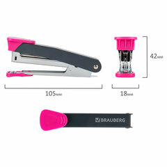 Степлер №10 металлический BRAUBERG &laquo;UNIVERSAL GT&raquo;, до 16 листов,с антистеплером, красный, 272751