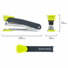Степлер №10 металлический BRAUBERG &laquo;UNIVERSAL GT&raquo;, до 16 листов, с антистеплером, зеленый, 272752