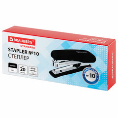 Степлер №10 BRAUBERG &laquo;Standard&raquo;, до 20 листов, черный, 272754