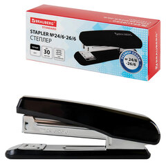Степлер №24/<wbr/>6, 26/<wbr/>6 BRAUBERG &laquo;Standard&raquo;, до 30 листов, черный, 272755