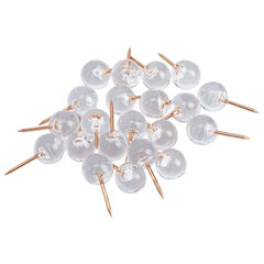 Силовые кнопки-гвоздики BRAUBERG CLEAR & GOLD, прозрачные с золотистым (шарики), 100 штук, 11 мм, 272760