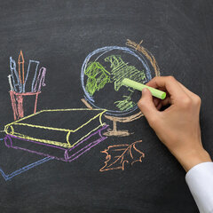 Мел цветной круглый мягкий 10 штук, 5 цветов, BRAUBERG, картонная упаковка, европодвес, 272767