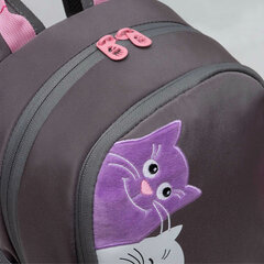 Рюкзак GRIZZLY школьный, анатомическая спинка, 2 отделения, для девочек, FRIENDS CATS, 38&times;28&times;18 см, RG-463-6/<wbr/>2