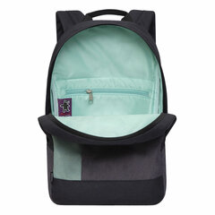 Рюкзак GRIZZLY школьный, укрепленная спинка, 1 отделение, для девочек, BLACK/<wbr/>MINT, 37,5&times;24&times;12 см, RXL-327-3/<wbr/>2