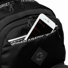 Рюкзак GRIZZLY школьный, анатомическая спинка, 2 отделения, для мальчиков, "STYLE", чёрный, 39х28х20 см, RB-454-1/1