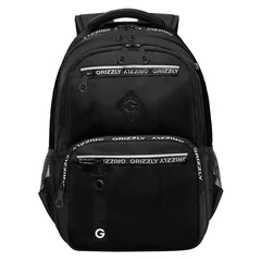 Рюкзак GRIZZLY школьный, анатомическая спинка, 2 отделения, для мальчиков, "STYLE", чёрный, 39х28х20 см, RB-454-1/1