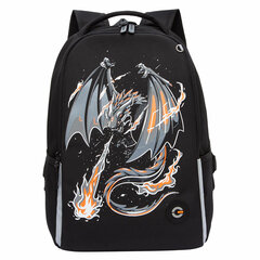 Рюкзак GRIZZLY школьный, жесткая спинка, 2 отделения, для мальчиков, FIRE DRAGON, 38&times;29&times;16 см, RB-451-5/<wbr/>1