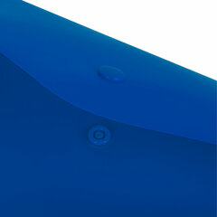 Папка-конверт с кнопкой BRAUBERG &laquo;SUPER&raquo;, А4, матовая непрозрачная синяя, ПРОЧНАЯ 0,2 мм, 272875