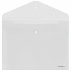 Папка-конверт с кнопкой BRAUBERG &laquo;SUPER&raquo;, А4, прозрачная, ПРОЧНАЯ 0,2 мм, 272876