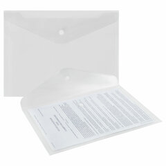 Папка-конверт с кнопкой BRAUBERG &laquo;SUPER&raquo;, А4, прозрачная, ПРОЧНАЯ 0,2 мм, 272876