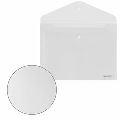 Папка-конверт с кнопкой BRAUBERG &laquo;SUPER&raquo;, А4, прозрачная, ПРОЧНАЯ 0,2 мм, 272876