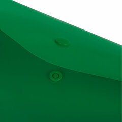 Папка-конверт с кнопкой BRAUBERG &laquo;SUPER&raquo;, А4, матовая непрозрачная, зеленая, ПРОЧНАЯ 0,2 мм, 272877