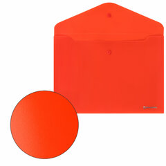 Папка-конверт с кнопкой BRAUBERG &laquo;SUPER&raquo;, А4, матовая непрозрачная, красная, ПРОЧНАЯ 0,2 мм, 272878