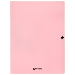 Папка на кнопке пластиковая BRAUBERG &laquo;PASTEL&raquo;, А4, 3 клапана, 600 мкм, цвета ассорти, 272886