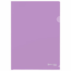 Папка-уголок жесткая, непрозрачная, А4, цвет лиловый, 0,15 мм, BRAUBERG PASTEL, 272890