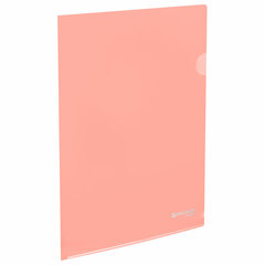 Изображение товара Папка-уголок жесткая, непрозрачная, А4, цвет персиковый, 0,15 мм, BRAUBERG PASTEL, 272891