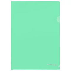 Папка-уголок жесткая, непрозрачная, А4, цвет мятный, 0,15 мм, BRAUBERG PASTEL, 272892