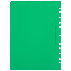 Скоросшиватель пластиковый с перфорацией BRAUBERG EXTRA, А4, 140/<wbr/>180 мкм, зеленый, 272896