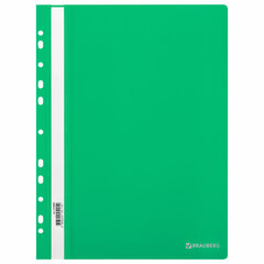 Скоросшиватель пластиковый с перфорацией BRAUBERG EXTRA, А4, 140/<wbr/>180 мкм, зеленый, 272896