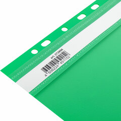 Скоросшиватель пластиковый с перфорацией BRAUBERG EXTRA, А4, 140/<wbr/>180 мкм, зеленый, 272896