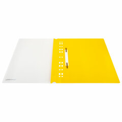 Скоросшиватель пластиковый с перфорацией BRAUBERG EXTRA, А4, 140/<wbr/>180 мкм, желтый, 272899