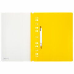 Скоросшиватель пластиковый с перфорацией BRAUBERG EXTRA, А4, 140/<wbr/>180 мкм, желтый, 272899