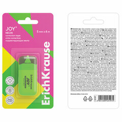 Корректирующая лента ERICH KRAUSE &laquo;JOY&raquo; 5 мм х 6 м, корпус ассорти, блистер, европодвес, 53197